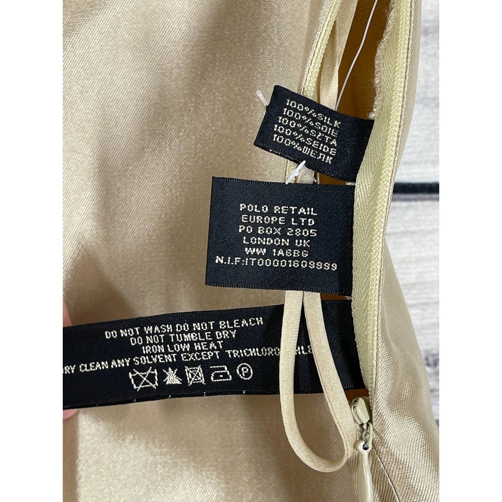 Ralph Lauren Black Label Wide Leg Cream Silk Side Zip Size 8 - Picture 2 of 8